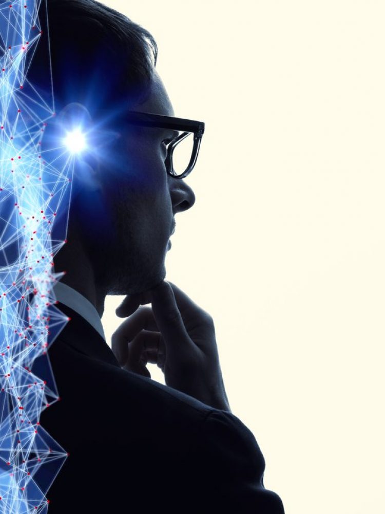 Communication network concept. AI(Artificial Intelligence).